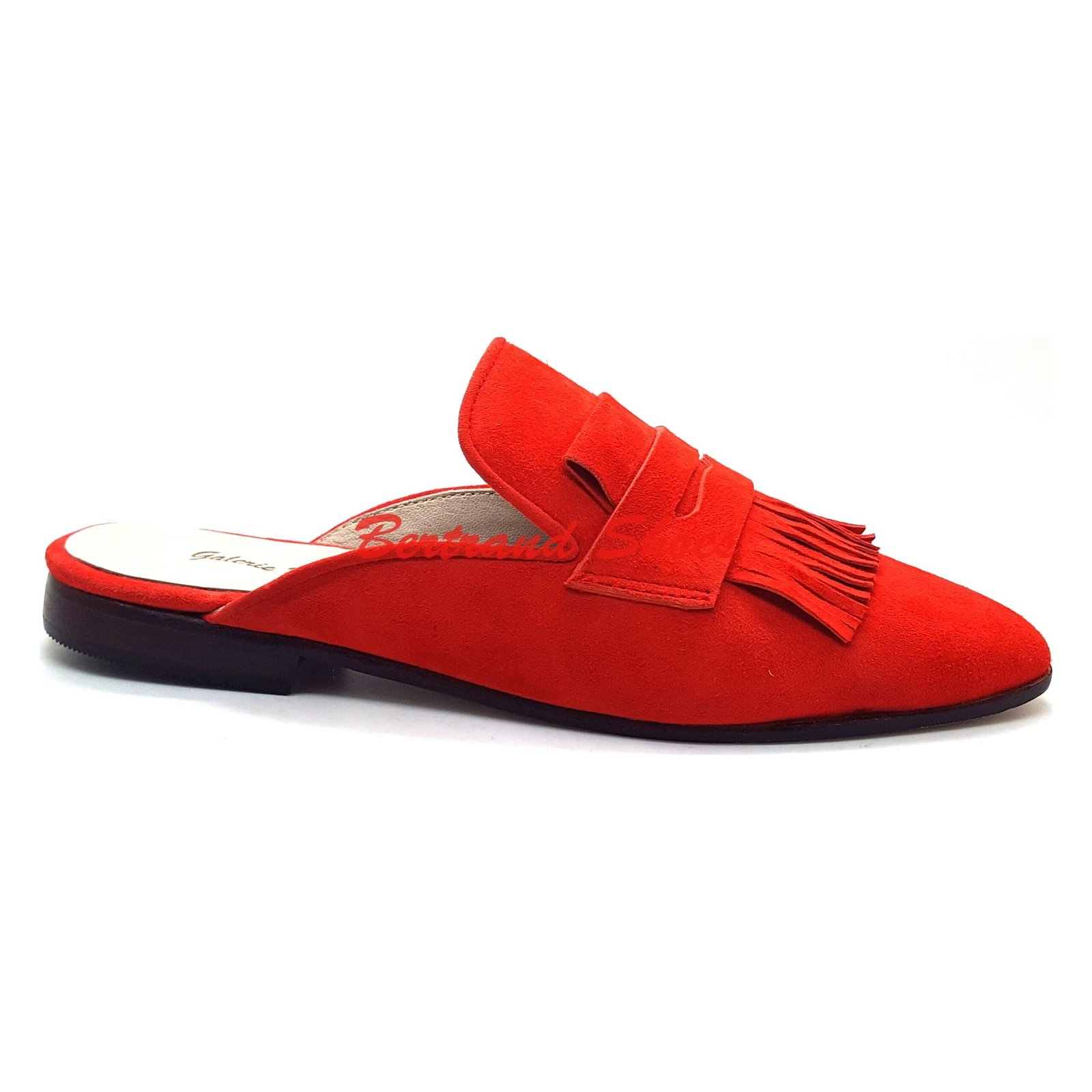 Mules en daim orange- Paris