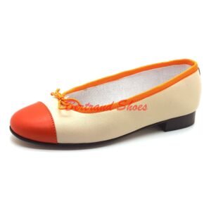 Ballerine en cuir beige orange- Nory