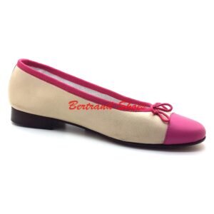 Ballerine en cuir beige rose- Nory