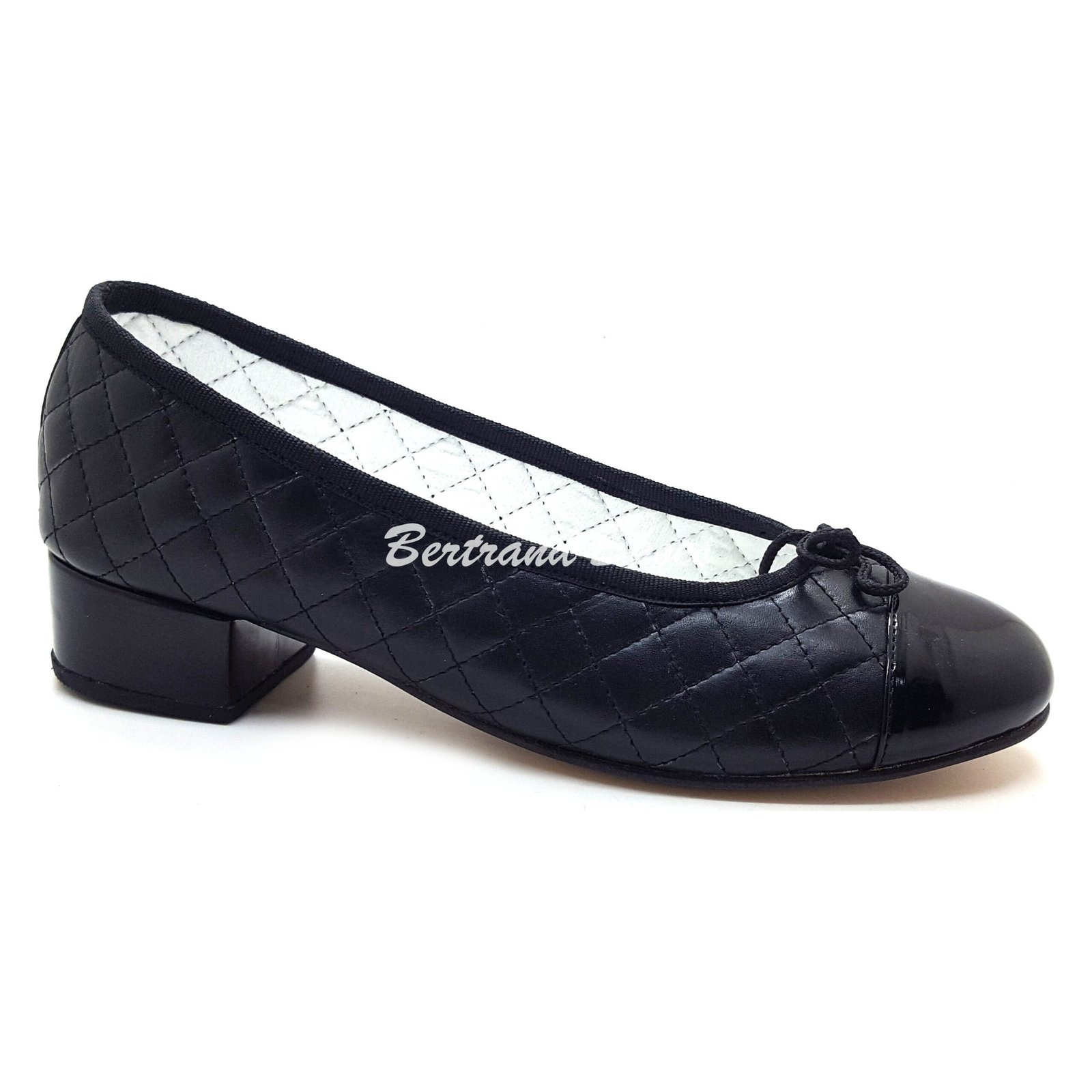 Ballerines Matelassées demi talon noir - eva2
