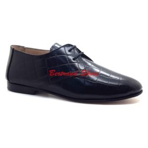 Derbies en cuir croco noir - Jazz