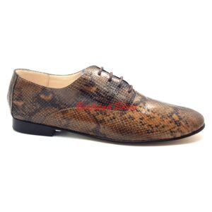 Derbies en cuir souple python marron - Bourges f
