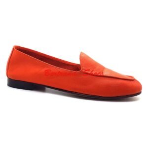 Mocassin cuir souple orange- Dumi