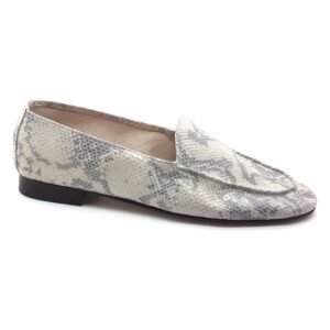 Mocassin cuir souple python blanc- Dumi