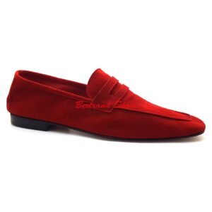 Mocassin en daim - Delta h - Rouge