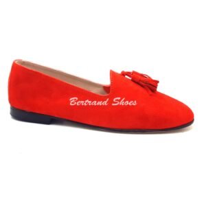 Mocassins a pompons en daim - Dani - Orange