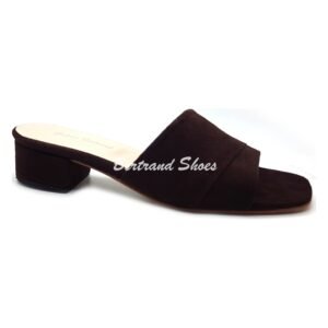 Sandales talon carré en daim marron - Zara2