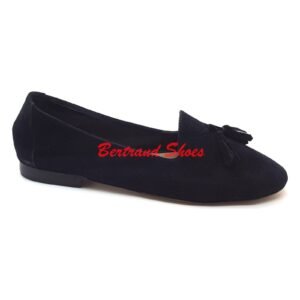 Mocassins a pompons en daim - Dani - Noir